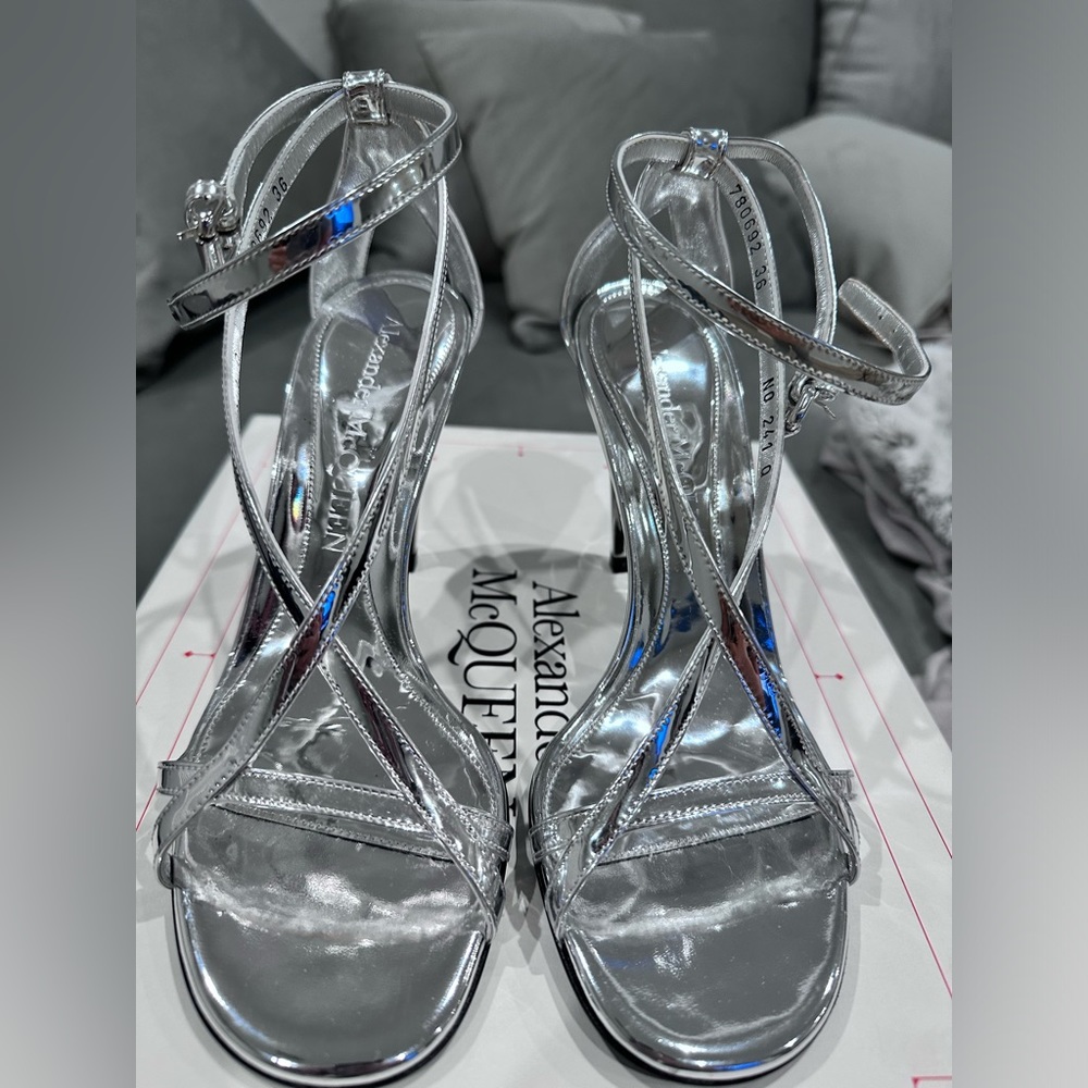ALEXANDER MCQUEEN METALLIC HEELS